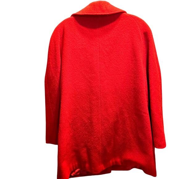 Herman Kay 12P Red Wool Women's Long Pea Coat Jacket Petite Size P PL LP Large - Picture 6 of 7